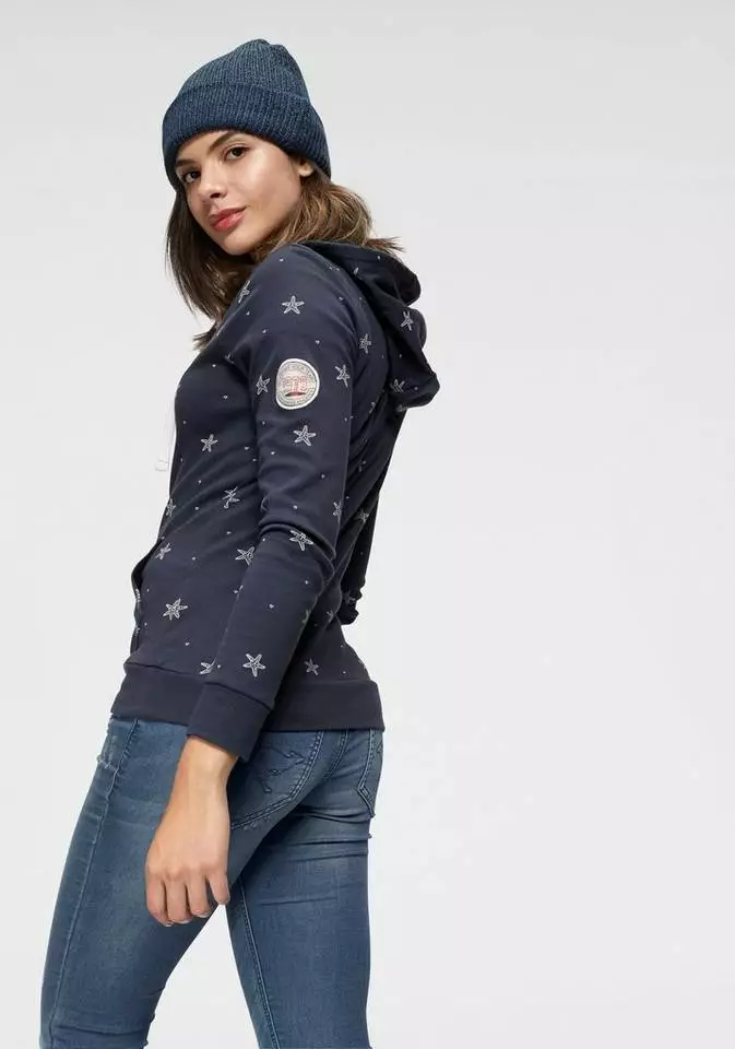 KangaROOS Sweatjacke mit maritimem Seestern Alloverprint 2 KangaROOS Sweatjacke mit maritimem Seestern Alloverprint – Bild 2