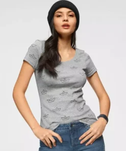 KangaROOS T-Shirt mit Anker, Schiffchen oder Reh-Print Hellgrau-meliert, Marine, Rost, Schwarz -KangaROOS Verkaufsladen 30738866