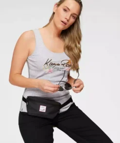 KangaROOS Tanktop mit femininem Frontdruck Hellgrau-meliert, Marine, Schwarz-bedruckt, Apricot -KangaROOS Verkaufsladen 31119931