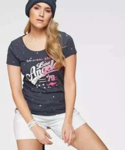 KangaROOS T-Shirt mit auffälligem Druck Marine-meliert-bedruckt, Pink-bedruckt, Schwarz, Wei&szlig; -KangaROOS Verkaufsladen 31120256