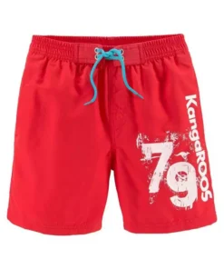 KangaROOS Badeshorts, mit Logodruck seitlich Rot, Blau