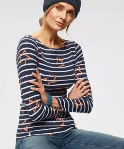 KangaROOS Langarmshirt mit Streifen und Allover-Print Schwarz-hellgrau-meliert, Wei&szlig;-rosa-gestreift, Marine-wei&szlig;-gestreift -KangaROOS Verkaufsladen 32306632