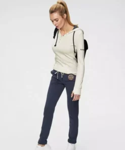 KangaROOS Jogginghose mit lässigem Beinaufschlag Marine-wei&szlig;, Anthrazit, Ecru-meliert -KangaROOS Verkaufsladen 32478308