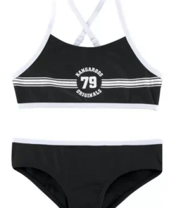 KangaROOS Bustier-Bikini »Sporty« mit sportlichem Frontdruck Schwarz, Pink, T&uuml;rkis -KangaROOS Verkaufsladen 33152382