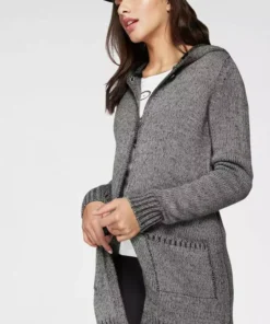 KangaROOS Kapuzenstrickjacke mit aufgesetzten Taschen und breiten Rippbündchen Marine-meliert, Rosa-meliert, Schwarz, Beige-meliert -KangaROOS Verkaufsladen 33405933