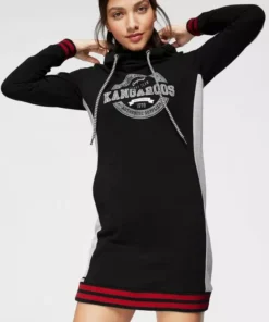 KangaROOS Sweatkleid mit Kapuze und festen Strickbündchen