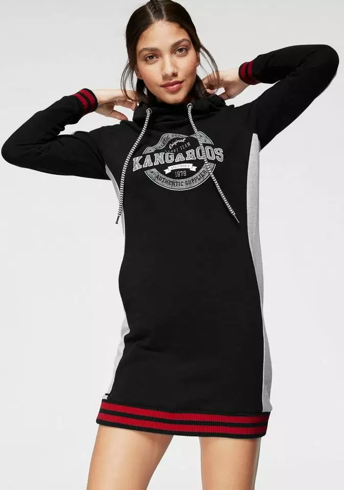 KangaROOS Sweatkleid mit Kapuze und festen Strickbündchen 1 KangaROOS Sweatkleid mit Kapuze und festen Strickbündchen