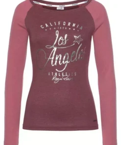 KangaROOS Longsleeve mit Metallic-Print vorne Marine-blau, Schwarz-grau-meliert, Wei&szlig;-hellgrau-meliert, Beere -KangaROOS Verkaufsladen 3342ae8a 084e 5dae a5cd 23f6d98a3a8d