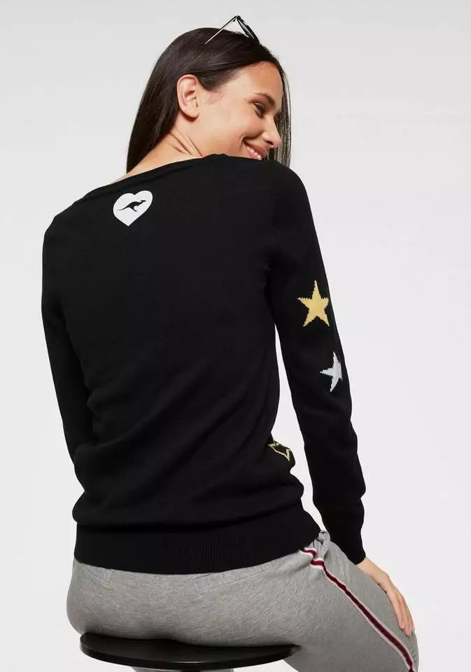 KangaROOS Rundhalspullover mit Sternen-Muster Marine, Schwarz-gelb 2 KangaROOS Rundhalspullover mit Sternen-Muster Marine, Schwarz-gelb – Bild 2