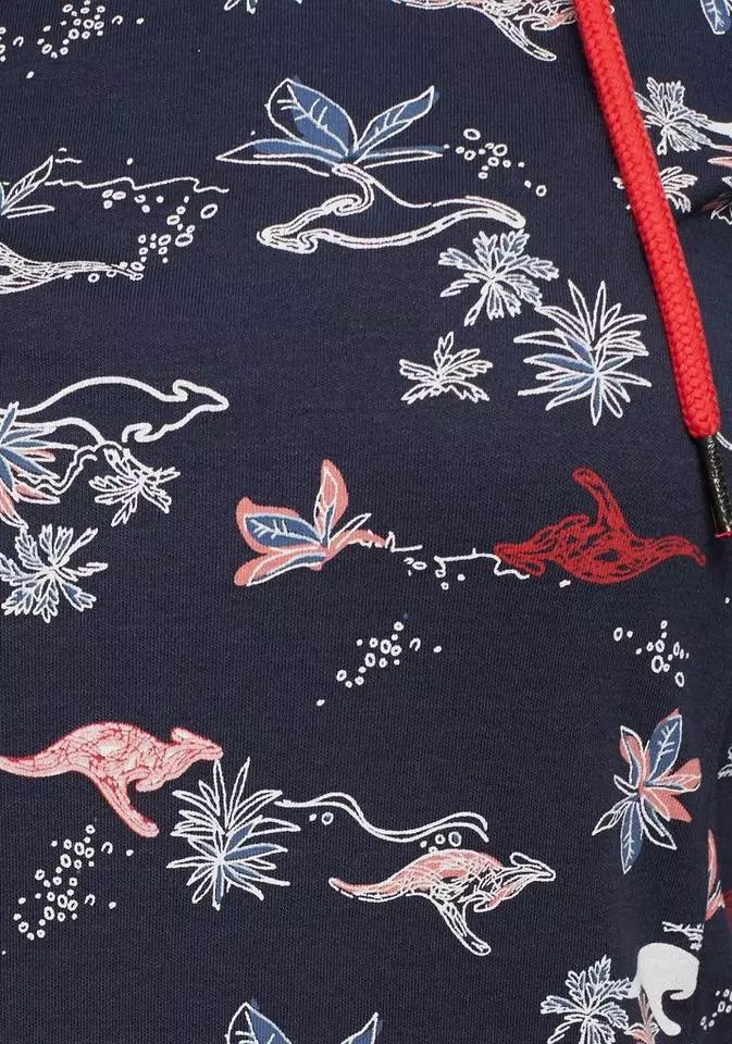 KangaROOS Kapuzensweatshirt im Allover-Print mit kontrastfarbenem Kapuzen-Futter 6 KangaROOS Kapuzensweatshirt im Allover-Print mit kontrastfarbenem Kapuzen-Futter – Bild 6