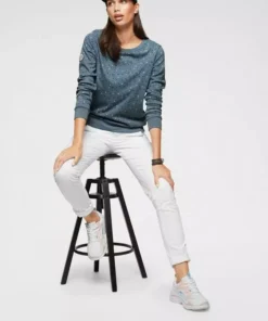 KangaROOS Sweatshirt im sportlichen Minimal-Print Marine-bedruckt, Bordeaux-meliert-bedruckt, Schwarz-wei&szlig;, Wollwei&szlig;-meliert -KangaROOS Verkaufsladen 34191947