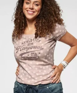 KangaROOS T-Shirt mit Sternen bedruckt Rosa-wei&szlig;, Schwarz-wei&szlig;, Hellgrau-meliert-wei&szlig; -KangaROOS Verkaufsladen 34355674