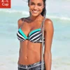KangaROOS Push-Up-Bikini-Top »Anita«, im sportlichen Blockstreifendesign Schwarz-wei&szlig;, Marine-wei&szlig;