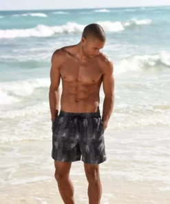 KangaROOS Badeshorts Schwarz-bedruckt, Blau-bedruckt