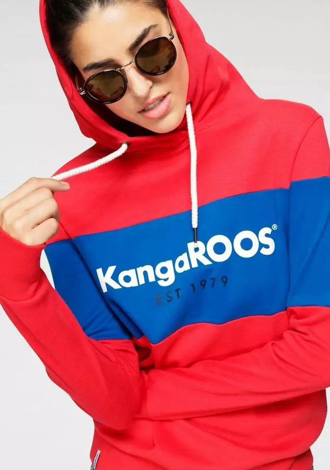 KangaROOS Hoodie mit Markennamen auf der Brust Pink-marine-gestreift, Rot-blau-gestreift 3 KangaROOS Hoodie mit Markennamen auf der Brust Pink-marine-gestreift, Rot-blau-gestreift – Bild 3