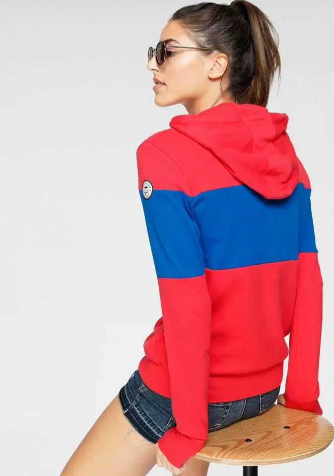 KangaROOS Hoodie mit Markennamen auf der Brust Pink-marine-gestreift, Rot-blau-gestreift 2 KangaROOS Hoodie mit Markennamen auf der Brust Pink-marine-gestreift, Rot-blau-gestreift – Bild 2