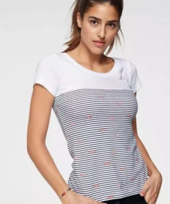 KangaROOS T-Shirt mit verschiedenen Prints Wei&szlig;-blau-gestreift, T&uuml;rkis-gemustert, Blau-wei&szlig;-gestreift-gebl&uuml;mt, Marine-gemustert -KangaROOS Verkaufsladen 35137424