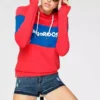 KangaROOS Hoodie mit Markennamen auf der Brust Pink-marine-gestreift, Rot-blau-gestreift