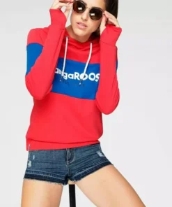 KangaROOS Hoodie mit Markennamen auf der Brust Pink-marine-gestreift, Rot-blau-gestreift