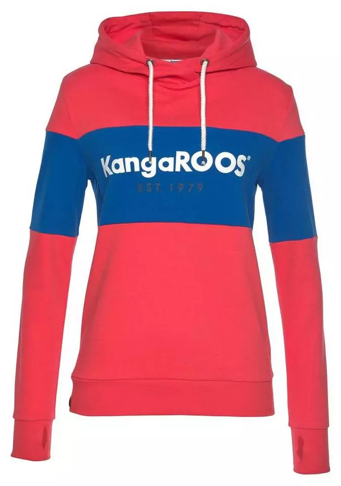 KangaROOS Hoodie mit Markennamen auf der Brust Pink-marine-gestreift, Rot-blau-gestreift 5 KangaROOS Hoodie mit Markennamen auf der Brust Pink-marine-gestreift, Rot-blau-gestreift – Bild 5