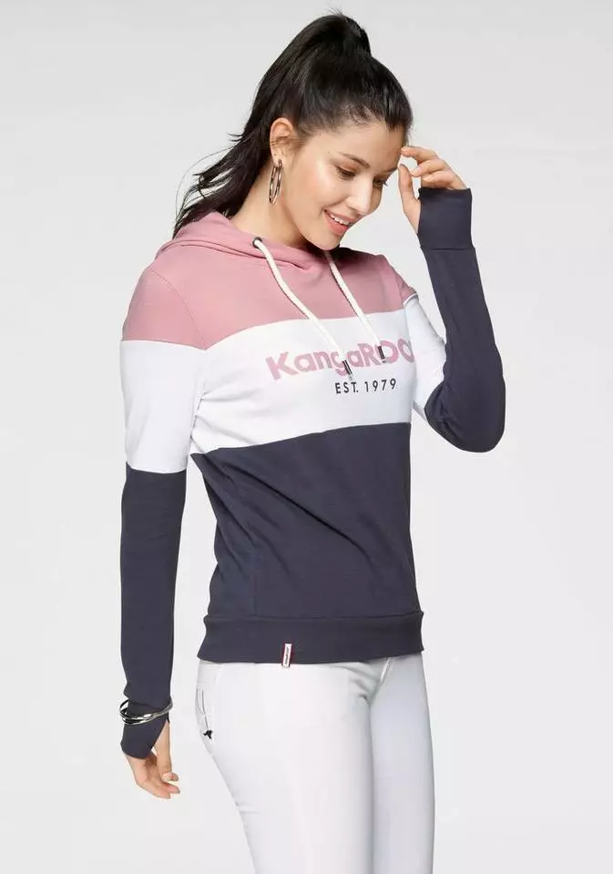 KangaROOS Hoodie mit Markennamen auf der Brust Pink-marine-gestreift, Rot-blau-gestreift 7 KangaROOS Hoodie mit Markennamen auf der Brust Pink-marine-gestreift, Rot-blau-gestreift – Bild 7