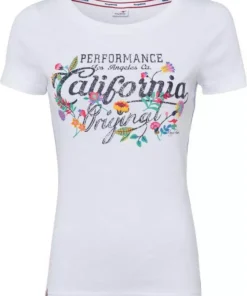 KangaROOS T-Shirt mit blumigen Logodruck im Vintage-Retro-Look - NEUE KOLLEKTION Blau-melange, Wei&szlig; -KangaROOS Verkaufsladen 3520aebe 75de 5c45 9008 29c0ffccc200