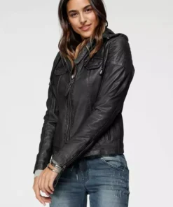 KangaROOS Lederjacke mit Kapuze aus Shirt-Ware Graublau-washed, Schwarz-washed, Stone-washed 17 KangaROOS Lederjacke mit Kapuze aus Shirt-Ware Graublau-washed, Schwarz-washed, Stone-washed -KangaROOS Verkaufsladen 35212214