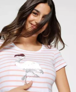 KangaROOS T-Shirt mit Wende-Pailletten Rosa-weiß, Marine-weiß 15 KangaROOS T-Shirt mit Wende-Pailletten Rosa-weiß, Marine-weiß -KangaROOS Verkaufsladen 35212808
