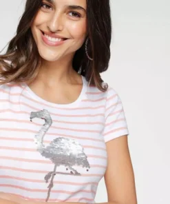 KangaROOS T-Shirt mit Wende-Pailletten Rosa-weiß, Marine-weiß 14 KangaROOS T-Shirt mit Wende-Pailletten Rosa-weiß, Marine-weiß -KangaROOS Verkaufsladen 35214610