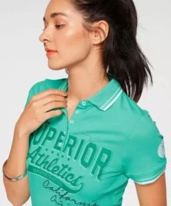 KangaROOS Poloshirt mit großem Frontdruck Schwarz-bedruckt-wei&szlig;-pink-royalblau, Marine, Gr&uuml;n-wei&szlig; -KangaROOS Verkaufsladen 36265214