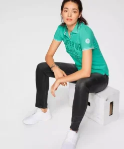 KangaROOS Poloshirt mit großem Frontdruck Schwarz-bedruckt-wei&szlig;-pink-royalblau, Marine, Gr&uuml;n-wei&szlig; -KangaROOS Verkaufsladen 36305711