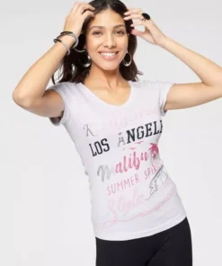 KangaROOS Print-Shirt mit auffälligem Glitzer-Druck Weiß, Schwarz, Hellblau, Marine -KangaROOS Verkaufsladen 3a11c3ec af75 5098 a090 836865273891