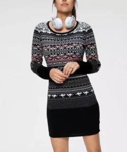 KangaROOS Strickkleid im kontrastreichen Norweger-Design Schwarz-wei&szlig;-gemustert, Blau-wei&szlig;-gemustert -KangaROOS Verkaufsladen 3b8e9b2f 17d5 5e52 8464 76db277d2ac3