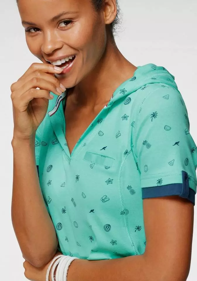 KangaROOS Jerseykleid mit maritimen Anker-Alloverprint Marine, Beere-meliert, Türkis 3 KangaROOS Jerseykleid mit maritimen Anker-Alloverprint Marine, Beere-meliert, Türkis – Bild 3