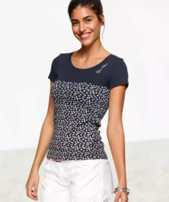 KangaROOS T-Shirt mit verschiedenen Prints Wei&szlig;-blau-gestreift, T&uuml;rkis-gemustert, Blau-wei&szlig;-gestreift-gebl&uuml;mt, Marine-gemustert