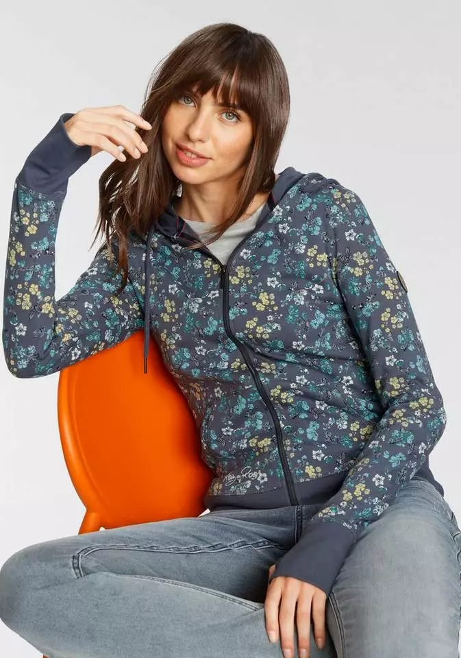 KangaROOS Kapuzensweatjacke mit floralem Allover-Druck - NEUE KOLLEKTION Schwarz, Marine 7 KangaROOS Kapuzensweatjacke mit floralem Allover-Druck - NEUE KOLLEKTION Schwarz, Marine – Bild 7