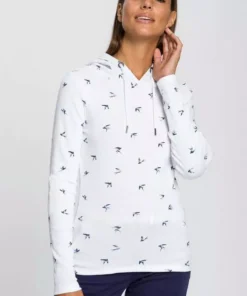 KangaROOS Langarmshirt mit modischem minimalistischen Vögel-Allover-Druck - NEUE KOLLEKTION Blau-meliert, Wei&szlig; -KangaROOS Verkaufsladen 4413e7b0 2240 5b88 a6a2 dd10542e8edf
