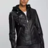 KangaROOS Lederjacke im Biker-Look mit abnehmbaren Sweateinsatz - NEUE KOLLEKTION Lindgr&uuml;n, Schwarz, Ecru