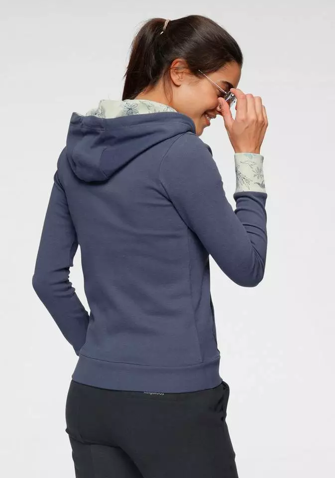 KangaROOS Sweatjacke mit bedrucktem Kapuzenfutter und Ärmelaufschlag - NEUE KOLLEKTION Schwarz-gepunktet, Marine-geblümt 2 KangaROOS Sweatjacke mit bedrucktem Kapuzenfutter und Ärmelaufschlag - NEUE KOLLEKTION Schwarz-gepunktet, Marine-geblümt – Bild 2