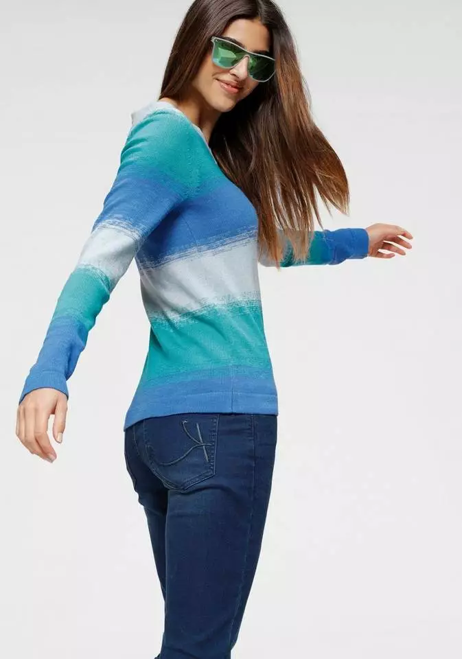 KangaROOS V-Ausschnitt-Pullover in modischem Melange Strick 2 KangaROOS V-Ausschnitt-Pullover in modischem Melange Strick – Bild 2