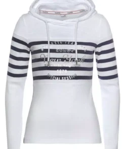 KangaROOS Kapuzenshirt mit goldschimmerndem Metallic-Print im Collage-Style Wei&szlig;-marine, Schwarz-wei&szlig; -KangaROOS Verkaufsladen 4aea75bd 465d 5c03 99dc bf46f89adeff