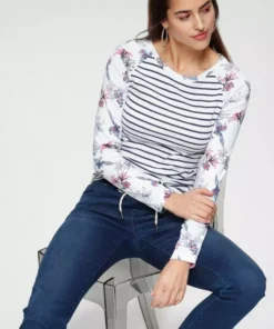 KangaROOS Langarmshirt im angesagtem Mustermix Schwarz, Wei&szlig;-marine-gestreift, Himbeere -KangaROOS Verkaufsladen 4b35725d cf05 559d bfd3 05642632d0aa