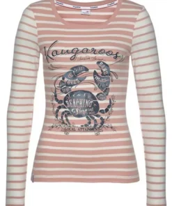 KangaROOS Longsleeve mit Marine Look Front-Print Rosa-wei&szlig;-gestreift, Hellgrau-wei&szlig;-gestreift, Wei&szlig;-marine-gestreift -KangaROOS Verkaufsladen 4d8705fc 9420 5cdf aabe 1f063f942fe1