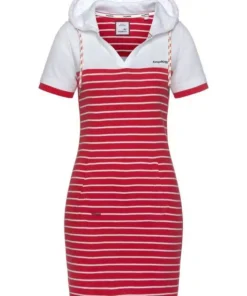 KangaROOS Shirtkleid mit cooler Kapuze Wei&szlig;-marine-gestreift, Schwarz-wei&szlig;-geringelt, Wei&szlig;-rot-geringelt -KangaROOS Verkaufsladen 4db43570 7fe1 5856 9246 cd00166c3450