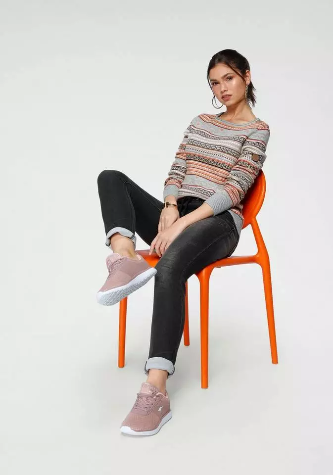 KangaROOS Rundhalspullover im Jaquard-Feinstrick Bunt, Natur-braun 5 KangaROOS Rundhalspullover im Jaquard-Feinstrick Bunt, Natur-braun – Bild 5