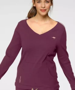 KangaROOS Langarmshirt Schwarz, Beere