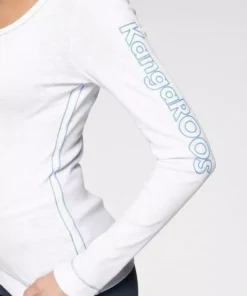 KangaROOS Langarmshirt mit großem Logo-Schriftzug am Arm - NEUE KOLLEKTION Blau-gelb, Schwarz-meliert-wei&szlig;, Wei&szlig;-himmelblau -KangaROOS Verkaufsladen 50ac6328 c5f2 55c1 9f8b 8341fac19c36