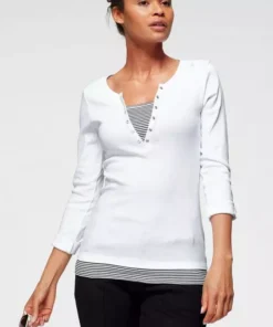 KangaROOS 2-in-1-Shirt mit geöffneter Zierknopfleiste und Turn-up Ärmeln Schwarz-weiß, Himbeere-marine-weiß, Türkis-schwarz-weiß, Marine-weiß -KangaROOS Verkaufsladen 550b6e45 8f2f 5f28 a243 0d9545d3d89f