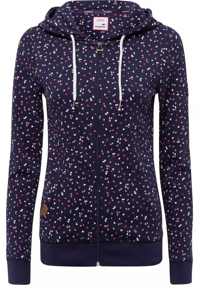 KangaROOS Kapuzensweatjacke mit sportlichem Minimal-Print Mittelblau, Ecru-meliert, Schwarz, Marine 5 KangaROOS Kapuzensweatjacke mit sportlichem Minimal-Print Mittelblau, Ecru-meliert, Schwarz, Marine – Bild 5