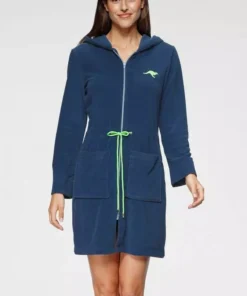Damenbademantel »Kira«, KangaROOS, mit Reißverschluss und Bindekordel Grau-pink, Blau-neongr&uuml;n -KangaROOS Verkaufsladen 5881a910 f6c8 5f10 8a9e 0338af6b2659